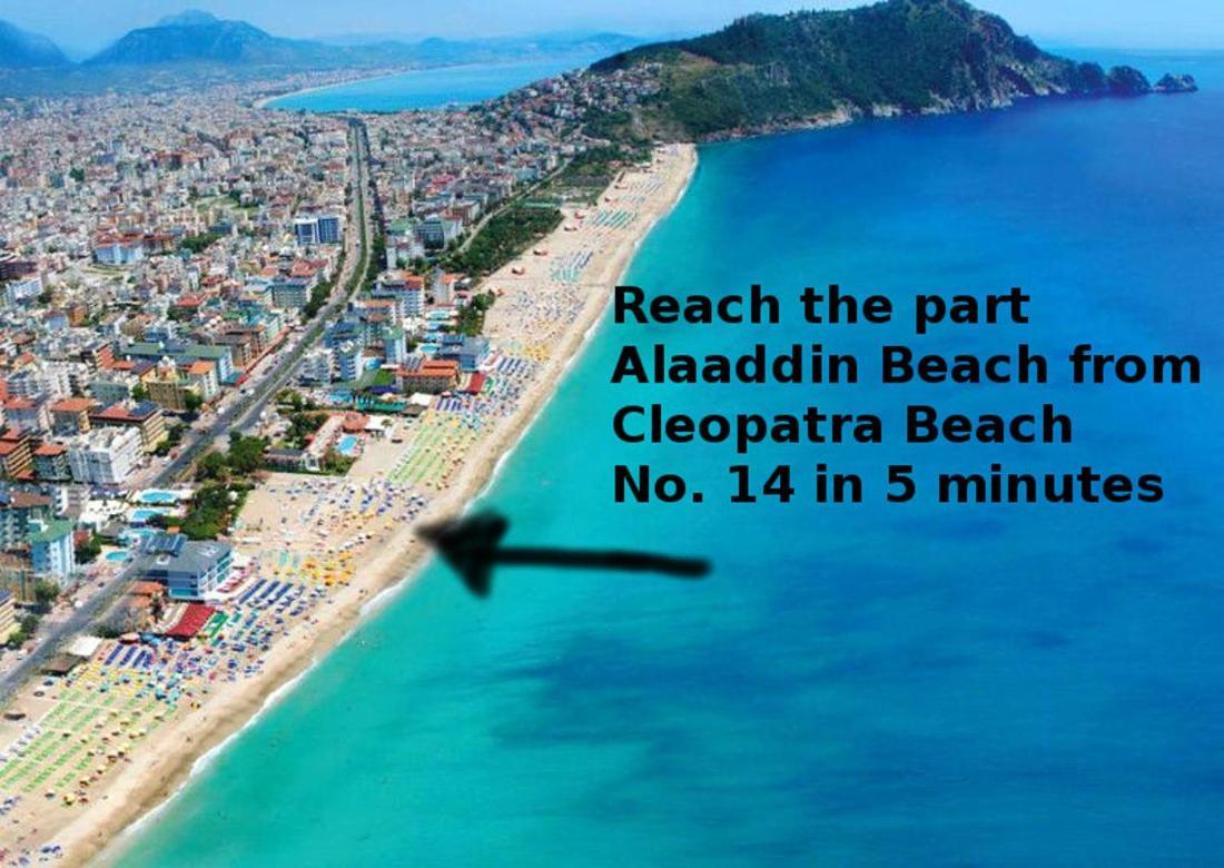 Palm Beach Cleopatra House, Beautiful Private Apartment Just 300 Meters To Cleopatra Beach 14 With Umbrellas, Bikes And Many Extras Included! Alanya Dış mekan fotoğraf